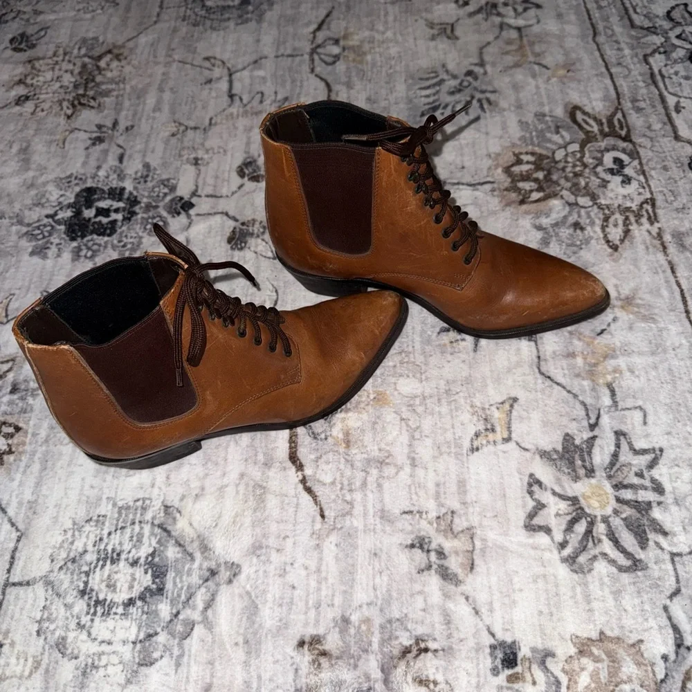Vintage Brown DINGO Leather Women's Ankle Boots - Picture 2 of 7